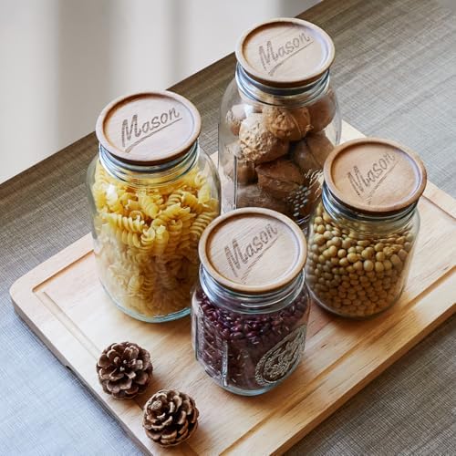 6-Piece Acacia Wood Mason Jar Lids Premium Canning Accessories