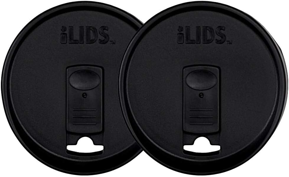 Mason Jar Drink Lid Wide Mouth Black Pack of 2