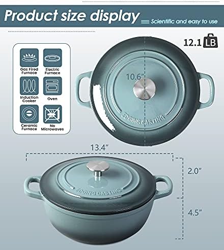 Enameled Cast Iron Dutch Oven 5 Quart Slateblue
