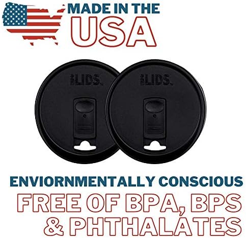 Mason Jar Drink Lid Wide Mouth Black Pack of 2