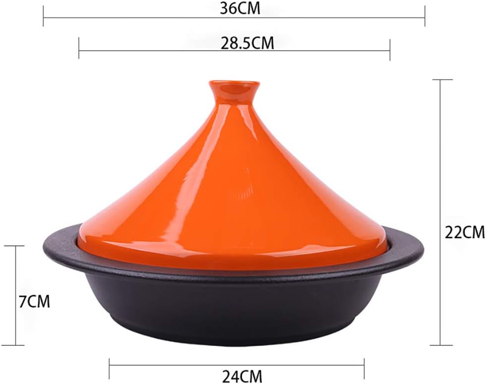 28cm Orange Cast Iron Enamel TAJI Pot