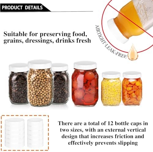 20 Set Mason Jar Lid Set for Canning with Silicone Sealing Rings