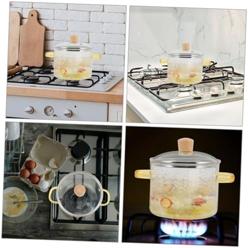 NAMOARLY Heat-Resistant Glass Stew Pot with Cover 1600ML