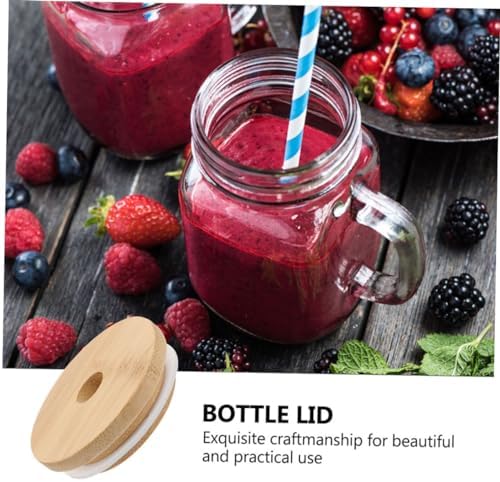 Cabilock 4pcs Mason Jar Lids with Straw Hole Sealed Covers