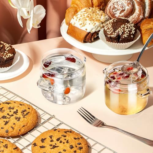 SHERCHPRY Clear Glass Stockpot with Lid for Home and Kitchen Use