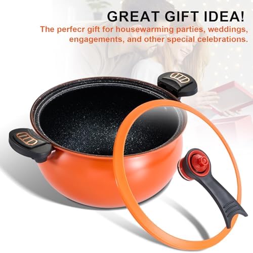 8 Qt Orange Stock Pot with Lid