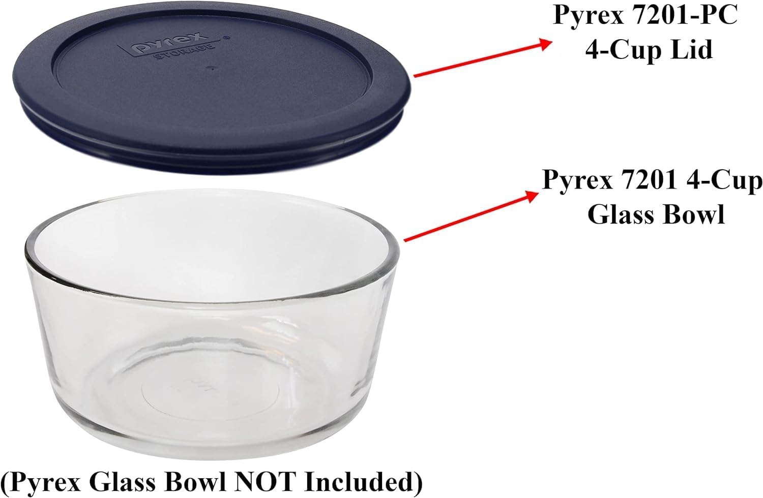 4-Piece Pyrex Blue Plastic Lids