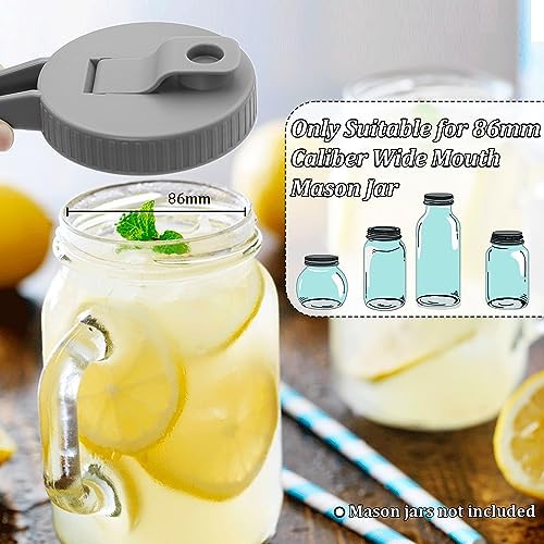 2PCS Mason Jar Pour Spout Lid with Handle Airtight Leak-Proof