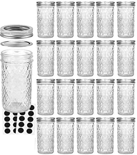 VERONES Mason Jars 20 PACK - Perfect for Jam Honey and More
