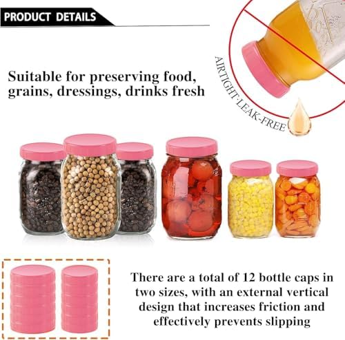 Premium 20-Pack Mason Jar Lids with Silicone Sealing Ring