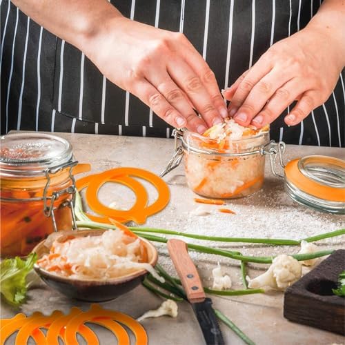 8PCS Leak-Proof Silicone Gasket Set for Mason Jars Orange
