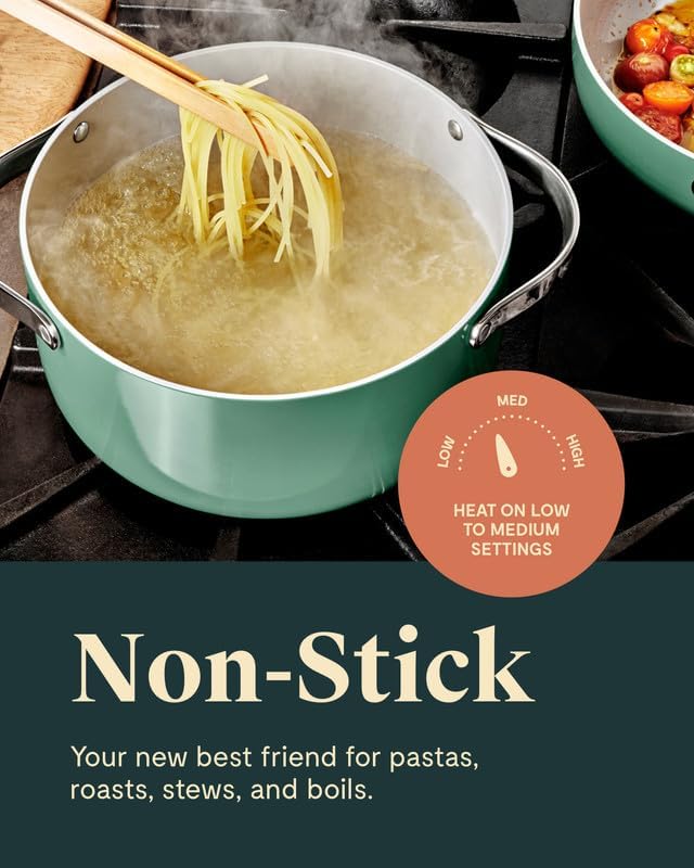 Caraway Nonstick Ceramic Dutch Oven Pot with Lid - Sage