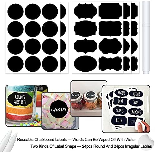 20-Pack Glass Mason Jars with Labels for Food Storage