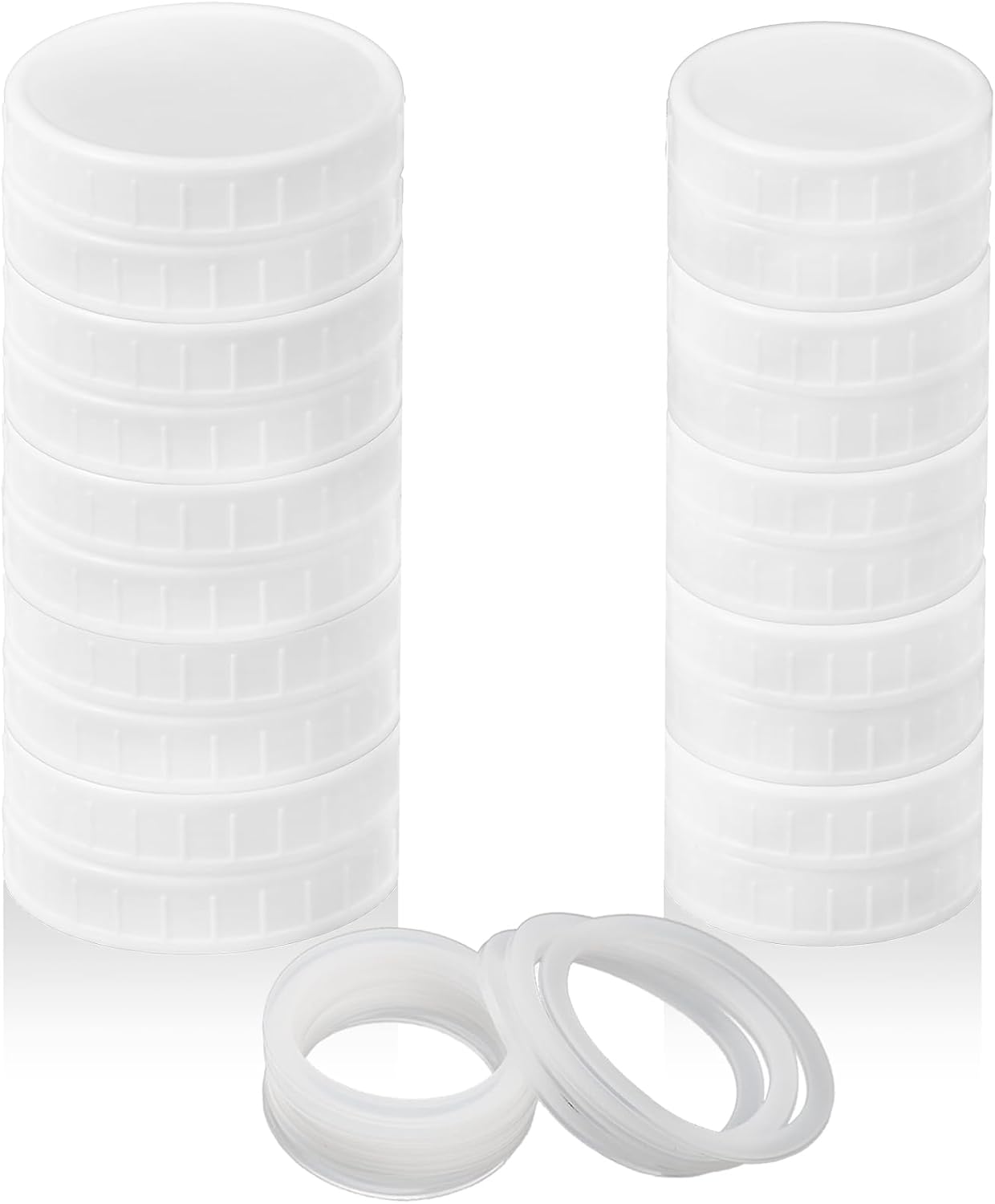 20 Set Mason Jar Lid Set for Canning with Silicone Sealing Rings