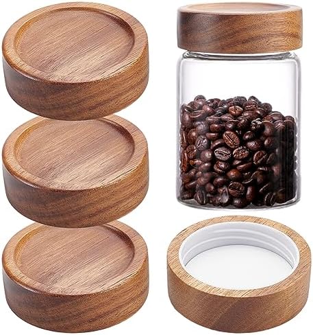 BENECREAT 4PCS Wooden Mason Jar Lids 25 Inch