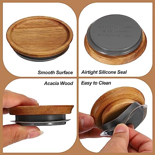 PATIKIL 24PCS Regular Mouth Mason Jar Lids with Airtight Silicone Seal