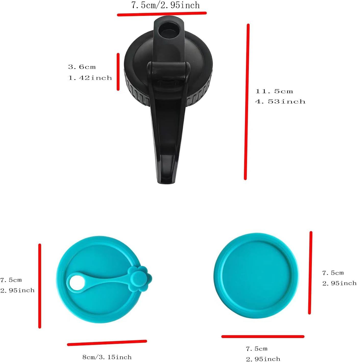 4-Piece Mason Jar Lid Set with Handle and Hole