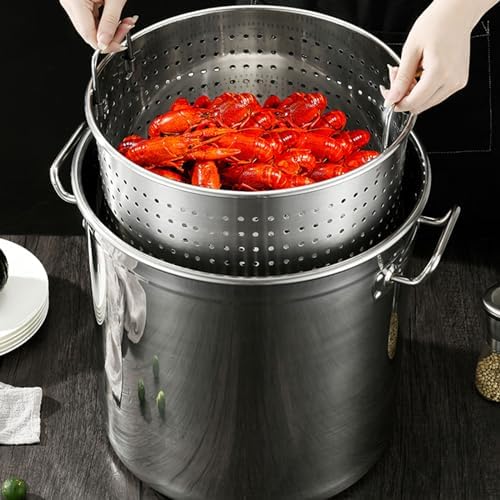 AIZYR 35cmx35cm Stainless Steel Stockpot for Boiling Seafood Turkeys