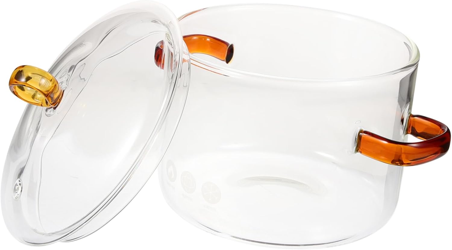 Happyyami Double-Handle Glass Stew Pot with Lid