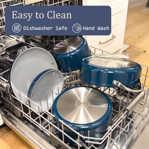 45 QT Nonstick Ceramic Dutch Oven 500F Safe Dishwasher Induction Compatible