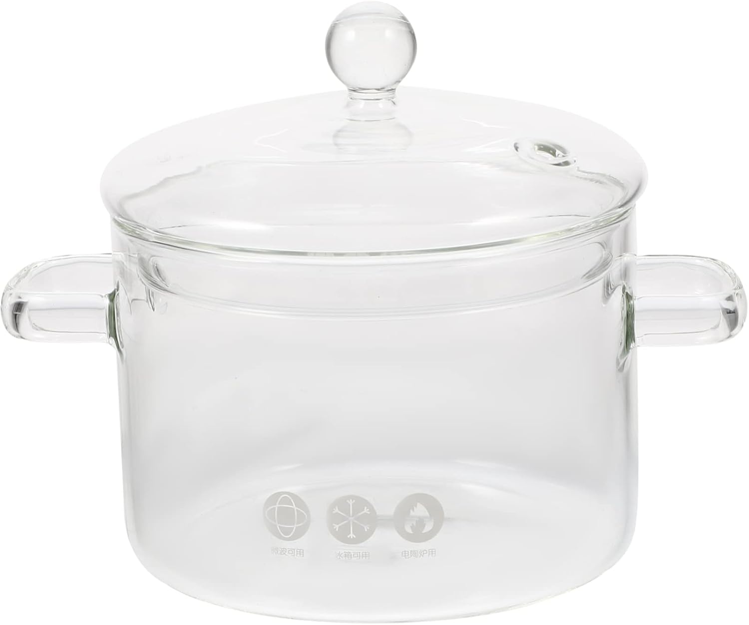 STOBAZA Glass Stew Pot 1500ml with Dual Handle and Lid