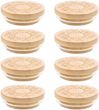 PRETYZOOM 8pcs Airtight Lid Glass Jar Covers for Storage and Baking