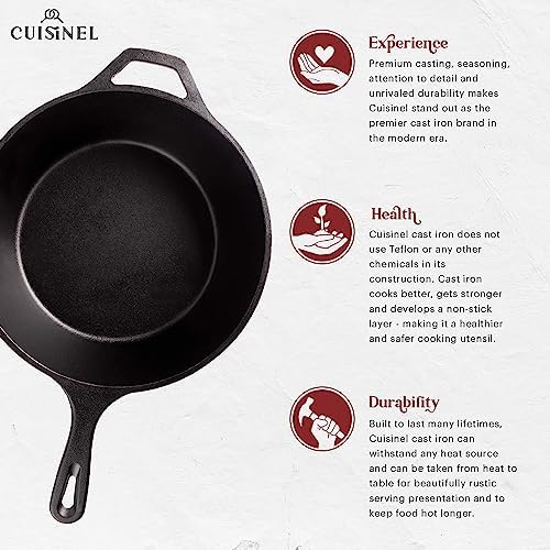 Cuisinel Ultimate 2-in-1 Cast Iron Skillet Lid