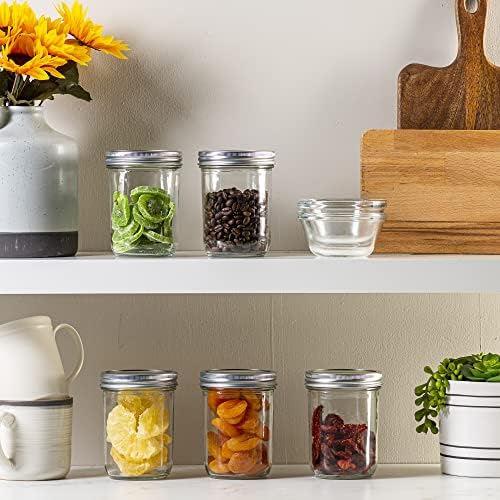 6-Piece Glass Mason Jar 16 Oz 1 Pint Canning Capacity