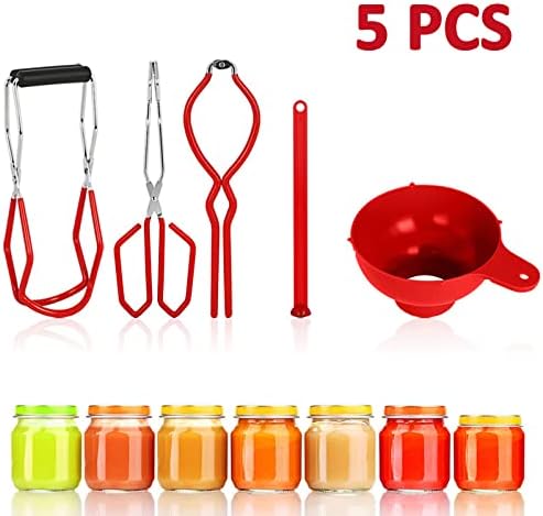 Disappears Canning Kit - 5PCS Stainless Steel Heat-Resistant Canning Essentials Set Red