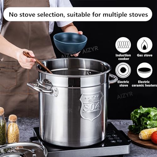 AIZYR 304 Stainless Steel Stock Pot with Lid
