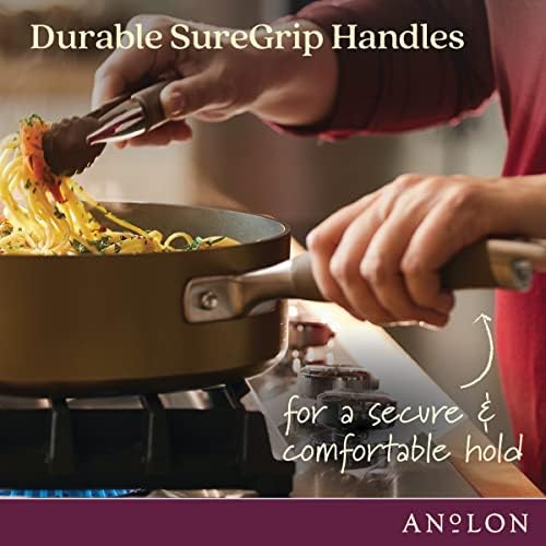 Best ChoiceAnolon Advanced Home 85Qt Nonstick Stockpot with Built-InSteamer Oven Safe