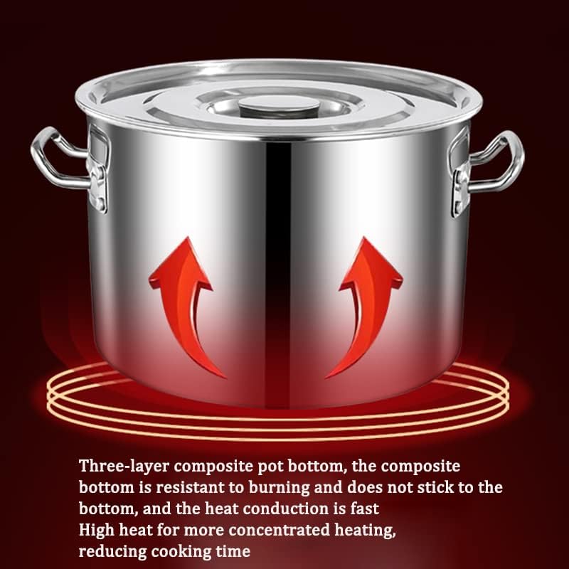Stainless Steel Stockpot Heavy Duty Lid Included Perfect for Tamales More