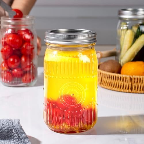 Vivid 32oz Mason Jars Wide Mouth Quart Canning Jar DIY Preserving Set