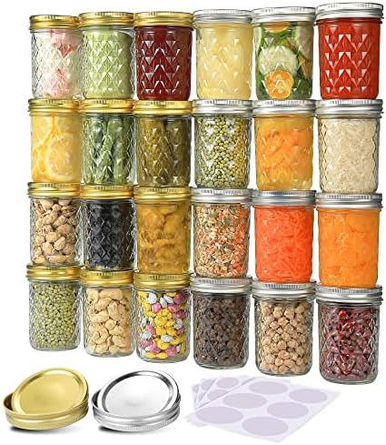 Mason Jars 8 oz 24 Pack Preserve Your Favorites