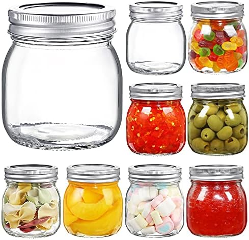 Yeboda 9-Pack Wide Mouth Mason Jars with Airtight Lids