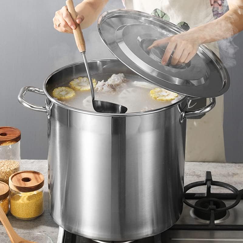 Stainless Steel Stockpot Heavy Duty Lid Included Perfect for Tamales More