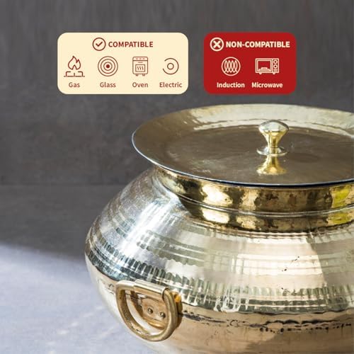 P-TAL Brass Patili 3L with Lid and Handles