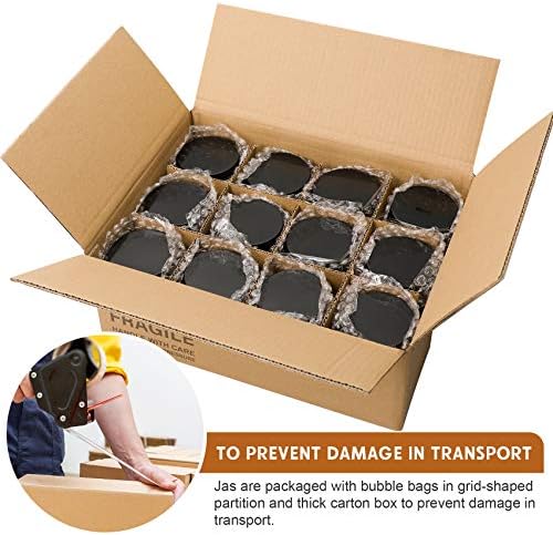 12 Pack 8 OZ Thick Glass Jars with Metal Plastic Lids