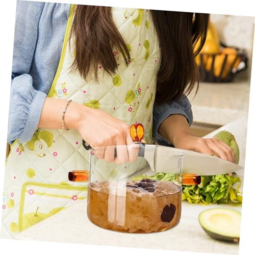 PRETYZOOM 2pcs Glass Stockpot with Lid
