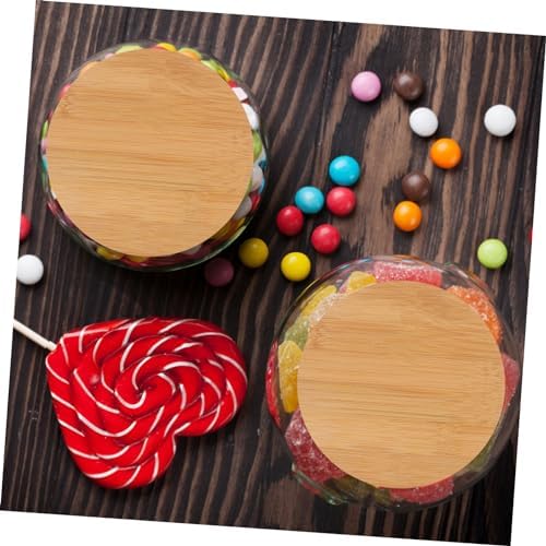 2PCS Bamboo Jar Lid Set Washable Glass Yogurt Jar Sealing Lids