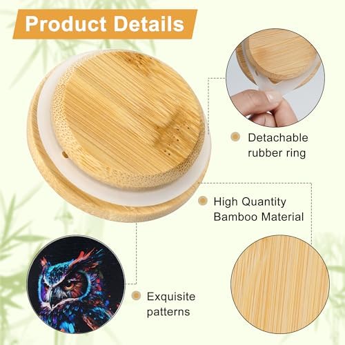 8-Piece Bamboo Mason Jar Lids Durable Airtight Storage
