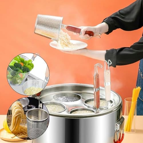 Stainless Steel Pasta Pot with Strainer Basket for Home Kitchen
