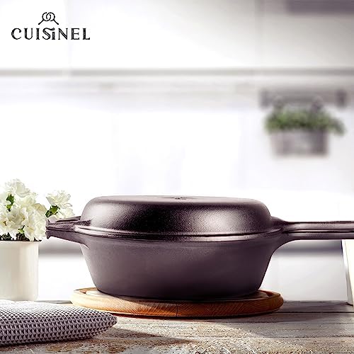Cuisinel Ultimate 2-in-1 Cast Iron Skillet Lid