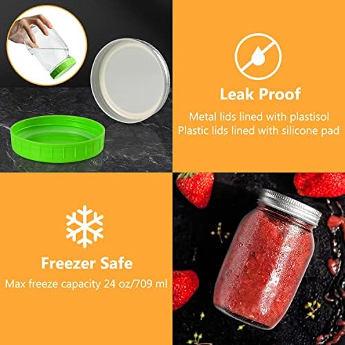 Perfect for Preserving Meal Prep Mason Jars with Lids Home Kitchen Essential