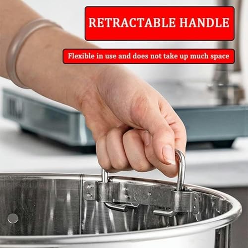 Heavy-Duty Stainless Steel Stock Pot with Steamer Basket 45x45cm