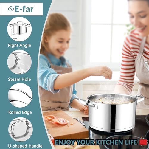 Sleek 4 qt Stock Pot with Lid - Premium Kitchen Tool forRecipes