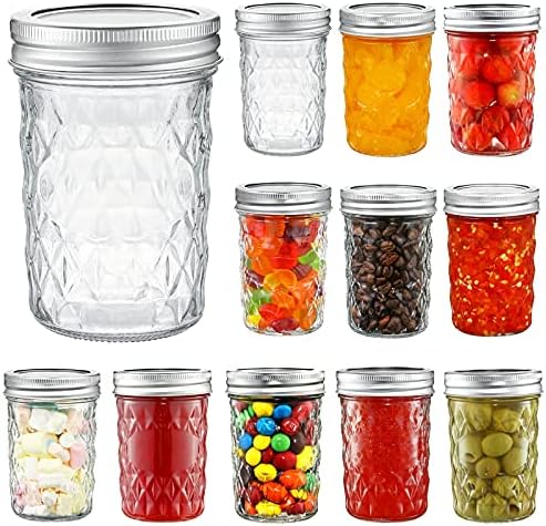 YEBODA 12 Pack Mason Jars