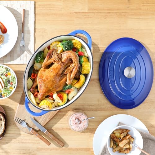 Velaze Cast Iron Dutch Oven - Durable Mixing Pot for Baking Cooking