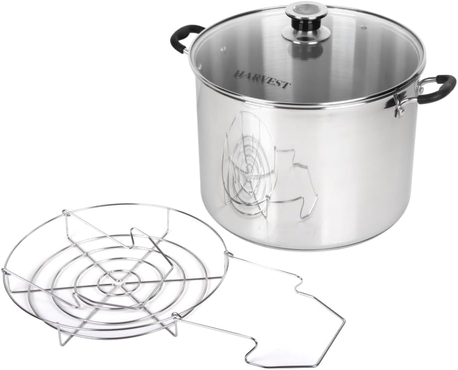20Qt Canning Pot wRack Easy for All Stovetops