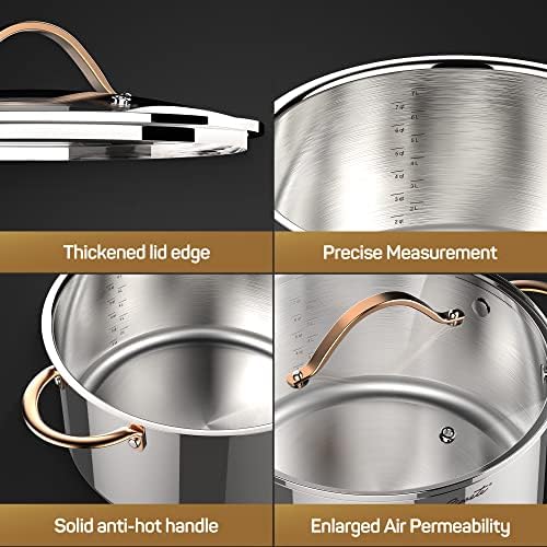 8 Quart Whole Clad Stainless Steel Stock Pot with Lid